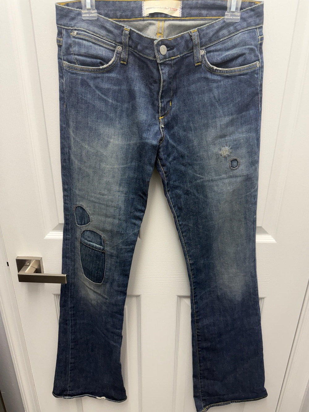 Paper Denim & Cloth Women’s Jeans Distressed Patches Bootcut Flare 29